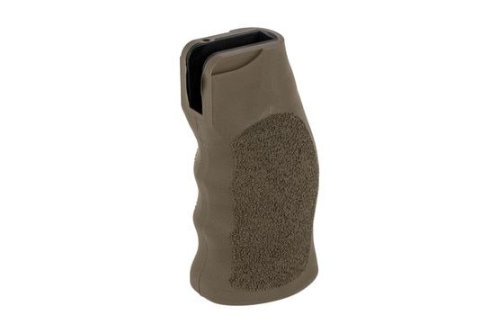 ERGO Grips AR 15 / AR10 Deluxe Tactical pistol grip with zero angle design in flat dark earth for modern shooting stances.